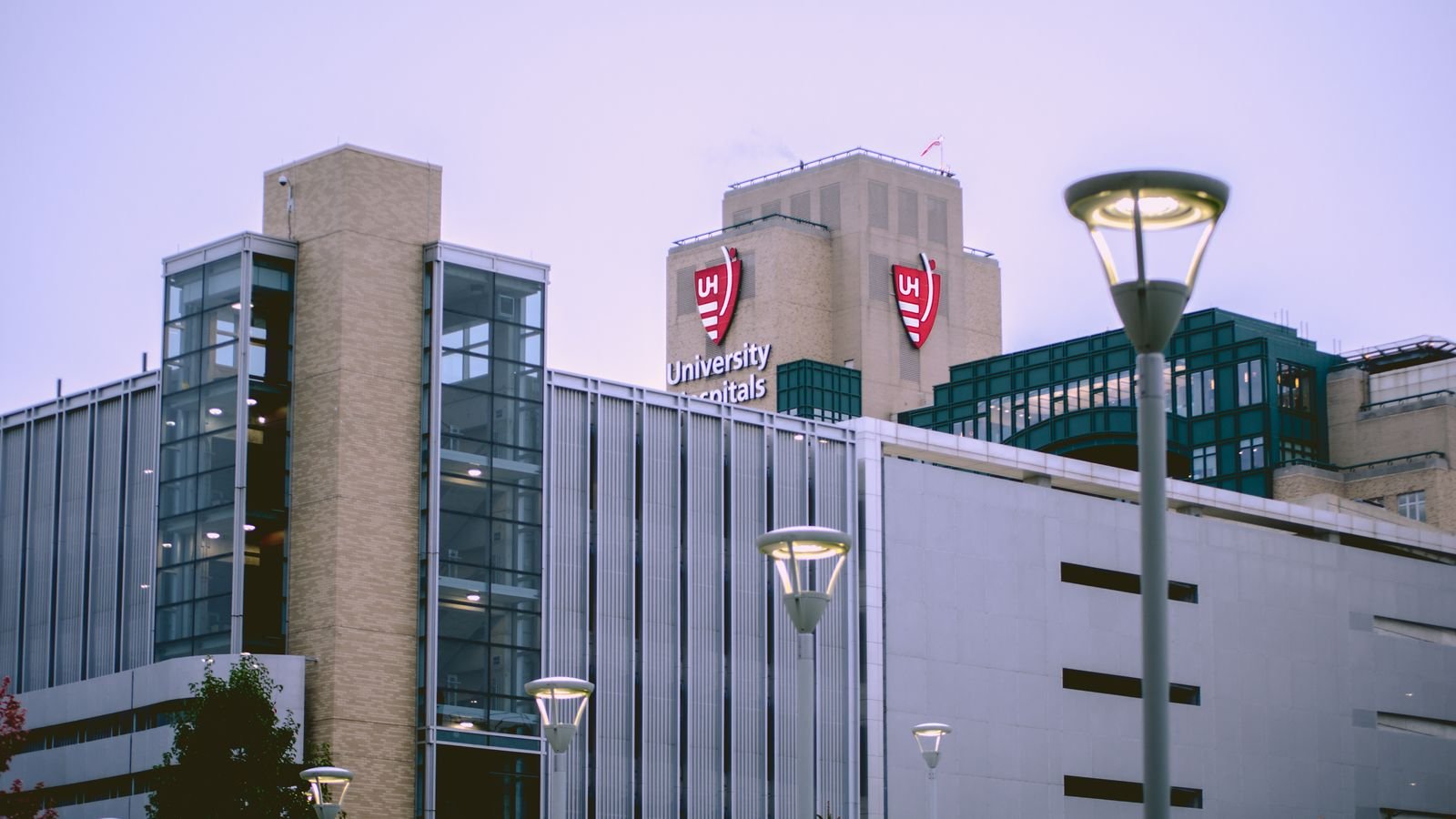 A modern hospital building, the kind of multi-department facility that grows through local search and trust