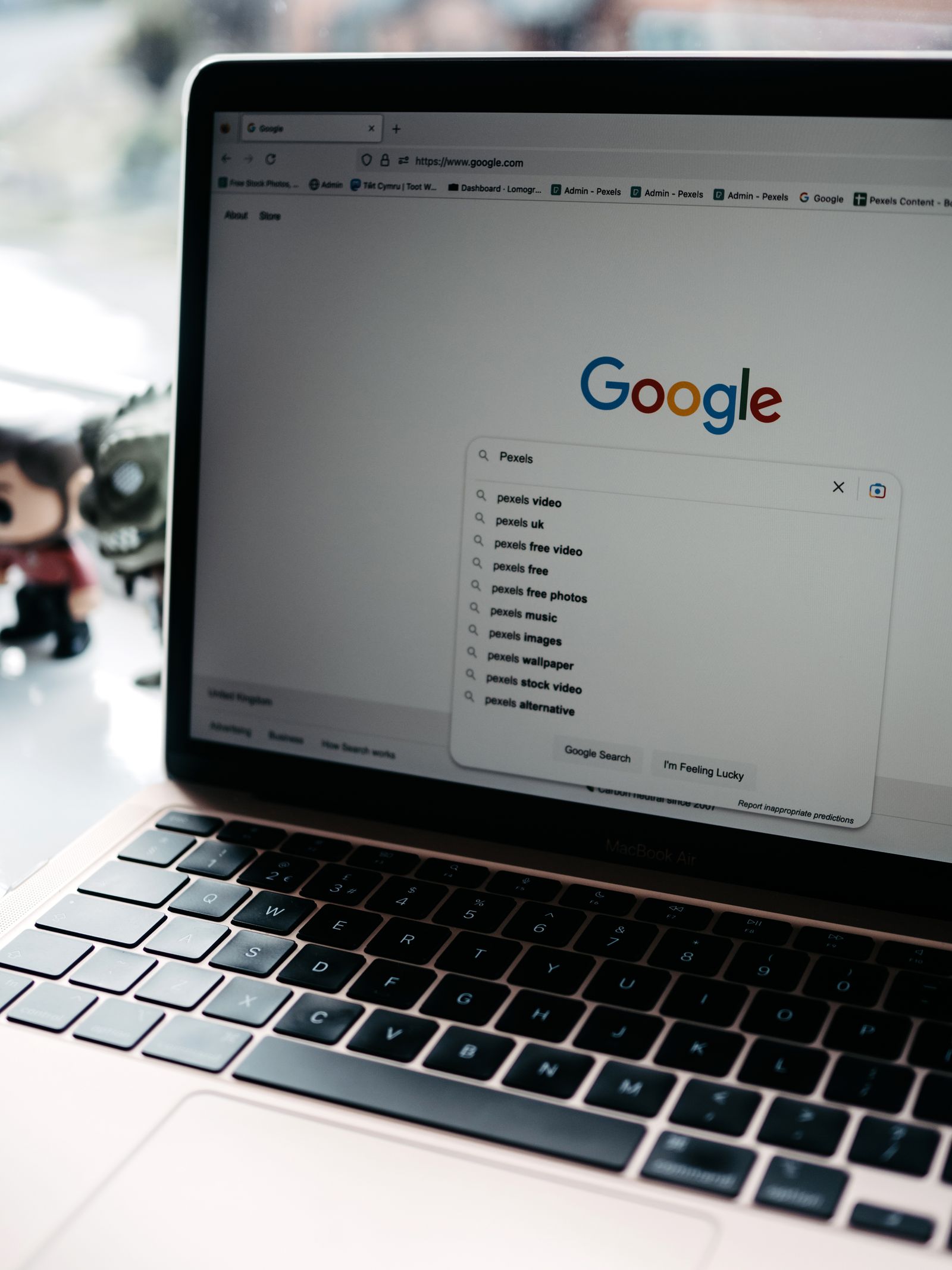 Laptop open on Google search, illustrating a website not showing on Google